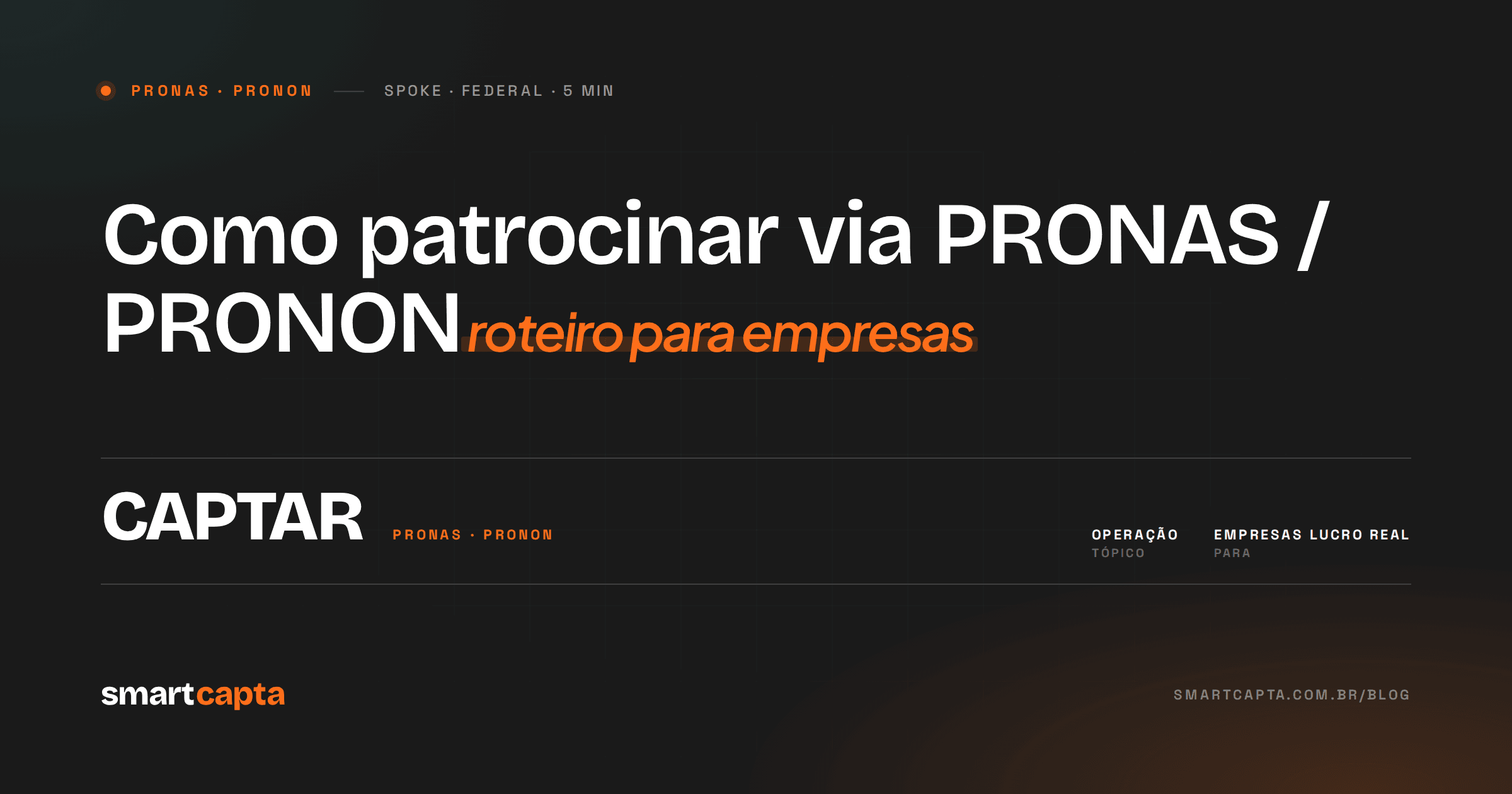 Como patrocinar via PRONAS e PRONON